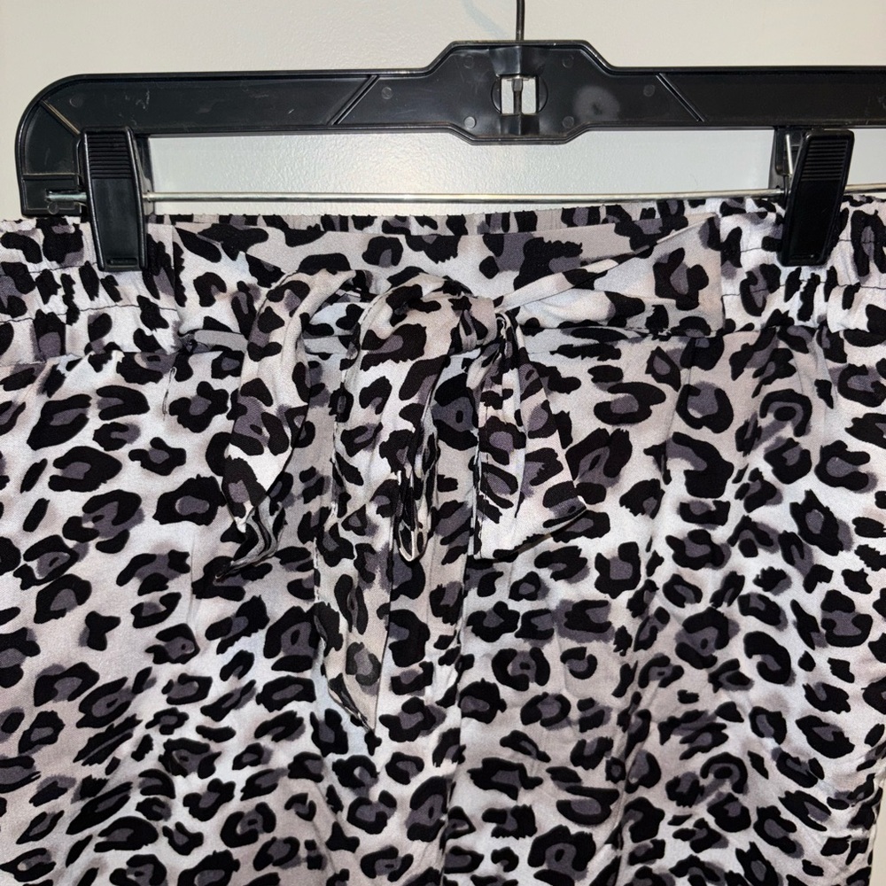 Ambiance Black and White Leopard Print Wide Leg Pants
